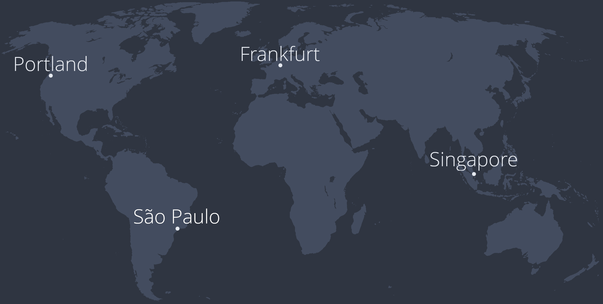 A globe showing datacenter locations